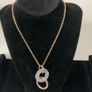 Banana Republic NWT Goldtone & Gray Beaded Necklace 28”